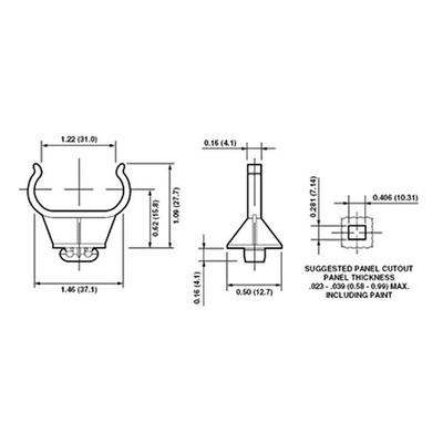 Leviton 00721 - Horizontal 2G11 Base Lamp Holder Rectangular Foot Mounting (LEVITON 2G11 BASE SUPPORT CLIP (HORIZONTAL) LH0721 23452-H)