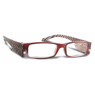 PS Designs 02135 - Brown Stripe - 1.75 Bright Eye Readers (PRG7-1.75) 1.75 Magnification LED Reading Glasses