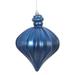 Vickerman 478400 - 6" Blue Matte Onion Drop Christmas Tree Ornament (4 pack) (N175802D)