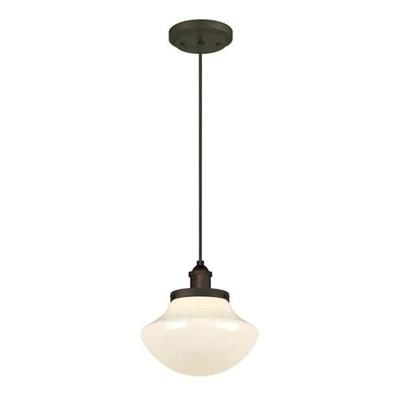 Westinghouse 63462 - 1 Light Oil Rubbed Bronze White Opal Glass Shade (1 Lt MiniPend ORB w/WH Opal Gls)