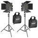 NEEWER 2 Pieces Bi-color 660 LED Video Light and Stand Kit Includes:(2)3200-5600K CRI 96+ Dimmable Light with U Bracket and Barndoor and (2)75 inches Light Stand for Studio Photography, Video Shooting