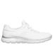 Skechers Women's Summits Sneaker | Size 6.5 | White/Silver | Textile/Synthetic | Vegan | Machine Washable