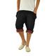 virblatt - Mens Shorts | 100% Cotton | Drop Crotch Shorts Harem Shorts Men Casual Lounge Yoga Pants - Großzügig Black one Size fits All