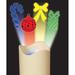 6" - Candle - Rotating - Multi Color - Candy Cane / Ornament / Bow / Gift - Projection | Gerson Holiday Projection Lamp with Timer (41684)