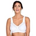 Miss Mary of Sweden Broderie Anglaise Women's Non-Wired Comfort Cotton Bra Gift for her, Gift for Women White