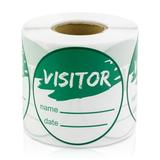 OfficeSmartLabels 2 Round Visitor Labels for School Office College Tours or Security (Green 300 Labels per Roll 10 Rolls)