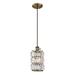 Westinghouse 633713 - 1 Light (Medium Screw Base) Antique Brass Semi-Flush Indoor Mini Pendant (1 Light Sophie Mini Pendant with Turn Knob, Antique Brass Finish)