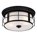 Westinghouse 633928 - 2 Light Textured Black Ceiling Light Fixture (2 Light Orwell Flush, Textured Black Finish)