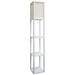 Cole White Floor Lamp w/ 3 Etagere Organizer Storage Shelves