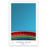 Cincinnati Reds 17" x 26" Riverfront Stadium Rainbow Seats Minimalist Art Giclee Print