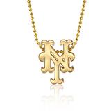 Women's Alex Woo New York Mets 16" Little Logo 14k Yellow Gold Necklace