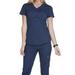 Cherokee Medical Uniforms Women's LUXE SPORT-Mock Wrap Top (Size M) Navy, Polyester,Rayon,Spandex