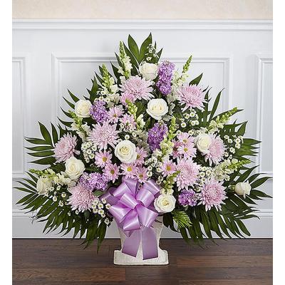 1-800-Flowers Everyday Gift Delivery Heartfelt Tribute Lavender & White Floor Basket Arrangement Large