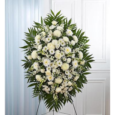1-800-Flowers Flower Delivery White Funeral Standing Spray Medium | Happiness Delivered To Their Door