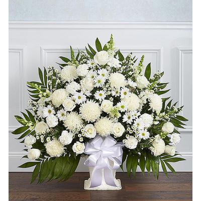 1-800-Flowers Everyday Gift Delivery Heartfelt Tribute White Floor Basket Arrangement Large