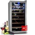 KLARSTEIN Free-standing Wine Cooler Drinks Fridge, Single Zone Wine Fridges Drinks Cooler, Indoor/Outdoor Small Beer Fridge with Glass Door, UV Protection Refrigerator, 5-18°C, 26 Bottles