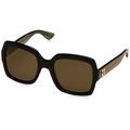 Gucci Women's GG0036S Sunglasses, Black, 54