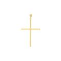 14ct Yellow Gold Vertical Flat Tube Religious Faith Cross Pendant Necklace Jewelry Gifts for Women