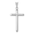 20.15mm 14ct White Gold Polished Tube Religious Faith Cross Pendant Necklace Jewelry Gifts for Women