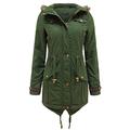 BRAVE SOUL LADIES FUR OVERSIZED HOOD MILITARY FISHTAIL PADDED PARKA COAT JACKET [UK 14]