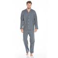 Savile Row Men's Grey Blue Green Brushed Cotton Check Pyjamas M