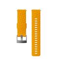 Suunto SS050012000 Original Watch Strap for All Suunto Spartan Sport Wrist HR Watches, Silicone, Length: 22.3 cm, Width: 24 mm, Includes Pins for Attaching the Strap, Yellow (Amber)/Silver