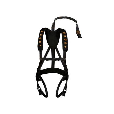 Muddy Diamondback Harness includes Lineman's Belt Tree Strap Suspension Releif Strap Caribiner Black/Orange MSH300