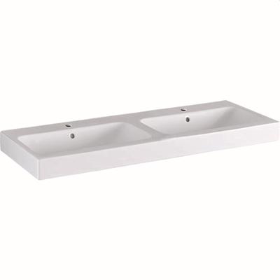 Geberit Doppelwaschtisch iCon, 2 Hahnlöcher, B: 1200 mm, T: 485 mm, 124120000, weiss 124120000