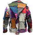 SHOPOHOLIC FASHION FashionMen's Tye Dye Patchwork Hippie Jacket Fleece Lined Festival Boho Hippy Sweater, S, Multicolored