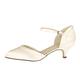 Rainbow Club Brianna - Two Part Low Heel Ivory Satin Court Bridal Wedding Shoes with Ankle Strap, 6 UK