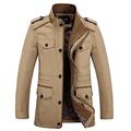HDH Military Jacket,Mens Air Force Jacket Slim Fit Long Sleeve Cotton Casual Lightweight Warm Zipped Jacket Parka Trench Coats Blazer Outerwear with Multi Pockets (Khaki,3XL)