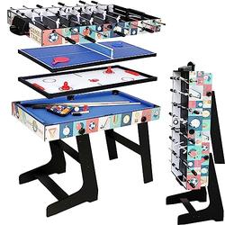 HLC 4 In 1 Multi Combination Sport Game Table Set for Kids Table Tennis Table, Pool Table, Table Football, Slide Hockey (4ft, 1.2m)