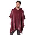 Gamboa - Alpaca Hooded Poncho - Poncho for Men - Burgundy Poncho