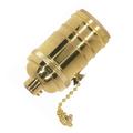 Satco 81052 - 1/8 IPS Polished Brass Medium Base On-Off Pull Chain Socket (80-1052)