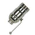 Satco 81037 - 1/8 IPS Polished Nickel Medium Base On-Off Pull Chain Socket (80-1037)