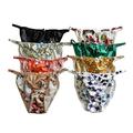 Panasilk 8 Pairs Floral 100% Silk Women's String Bikini Panties Size S M L XL 2XL (M, Multicoloured)