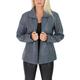 Womens Classic Zip Up Real Leather Jacket Semi Fitted Lambskin Coat Julia Blue (14)
