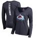 Women's Fanatics Branded Nathan MacKinnon Navy Colorado Avalanche Backer Name & Number Slim Fit Long Sleeve V-Neck T-Shirt