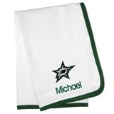 White Dallas Stars Personalized Baby Blanket