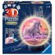 Ravensburger 3D Puzzle 11843 - Nachtlicht Puzzle-Ball Pferde am Strand - 72 Teile - ab 6 Jahren, LED Nachttischlampe mit Klatsch-Mechanismus, Pferde Geschenk für Mädchen und Jungen