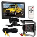 12V-24V 7" Car LCD Screen HD Monitor + Bus Truck Trailers 18LEDs IR Night Vision Waterproof Rear View Reversing Backup Camera with 10M video Cable