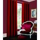 Artistic Fashionista Luxurious Quality Fully Lined THERMAL BLACKOUT EYELET CURTAINS Readymade Ready To Hang Ring Top Pair Of Curtains (90" x 90", Deep Red)