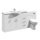 VeeBath Linx Bathroom Furniture Combination Set with Vanity Basin Cabinet, WC Toilet Unit, Pan & Cistern Pack - 1700mm