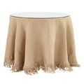 Essential Skirted Side Table - Fringed Natural Burlap, 30" x 24" - Ballard Designs Fringed Natural Burlap 30" x 24" - Ballard Designs