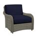 Suzanne Kasler Versaille Box Edge Lounge Chair Cushion - Canvas Navy Sunbrella - Ballard Designs Canvas Navy Sunbrella - Ballard Designs