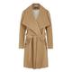 De la Creme - Camel Women`s Winter Wool Cashmere Wrap Coat with Large Collar Size 10