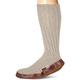Acorn Women's Original Slipper Sock, Flexible Cloud Cushion Footbed with a Suede Sole, Mid-Calf Length, Light Grey Ragg Wool, Medium(9.5-10.5 Women's/7.5-8.5 Men's) B US