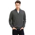 Citizen Cashmere Men's Jumpers (Half-Zip) - 100% Cashmere (Dk Grey XL) 42 105-09-05