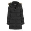 SS7 Women's Plus Size Padded Hooded Faux Fur Trim Coat, Black, Navy, Sizes 18, 20, 22 (UK - 20, Black)