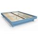 Lit plateforme 2 places bois massif 160x200 Bleu Pastel